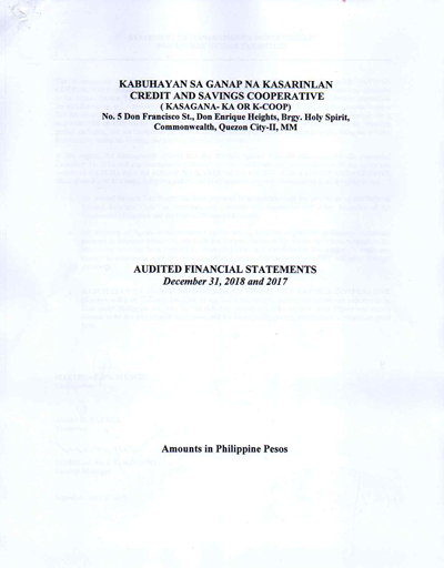 Kabuhayan Sa Ganap Na Kasarinlan Credit And Savings Cooperative